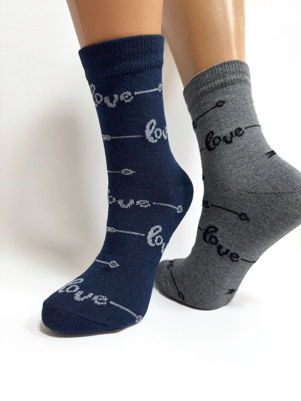 Шкарпетки Житомир "LIMERENCE" 412-19 стрейч жіночі (високі) р. 36-40 -асорті -(Стрілочки з написами Love по всій шкарпетці -стрейч)