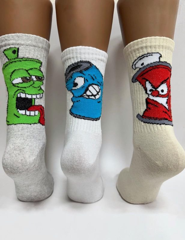 Шкарпетки Житомир "Limerence" 435-4 стрейч жіночі "Теніс" р. 36-41 -асорті -(Теніс -Позаду яскраві банки з емоціями) -уп. 12 шт