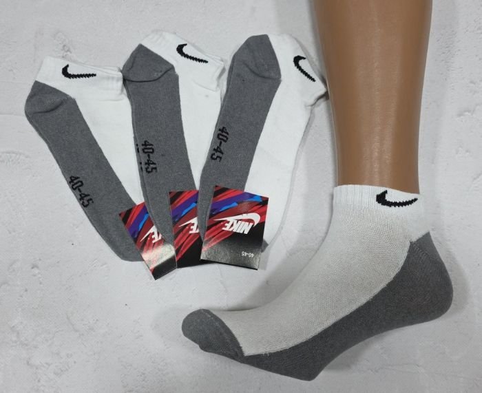 Шкарпетки "Спорт" Гр-812 стрейч чоловічі, р. 40-45 -(спорт /білий верх + сіра підошва) -уп. 12 шт