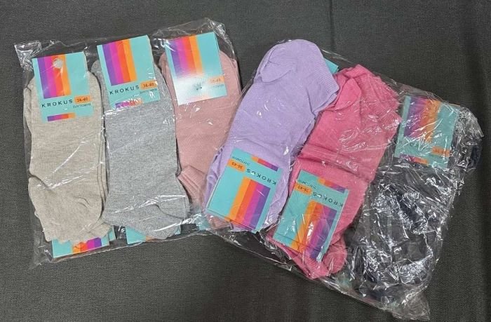 Шкарпетки Житомир "Krokus" 770-4 економ /стрейч жіночі, р. 36-40 -випадковий мікс в уп. -("економ" короткі -кольорові асорті -стрейч) -уп. 12 шт