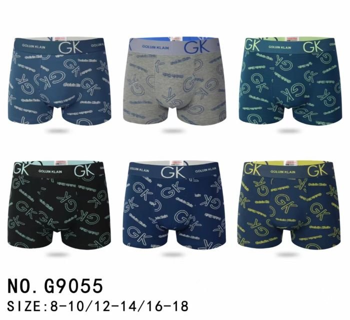 Боксери підліткові "GALVIEN KLEAIN" G-9055 cotton, р. 8-10, 12-14, 16-18 -асорті -уп. 12 шт