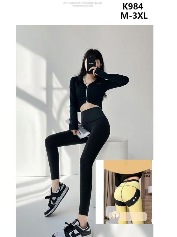 Лосини "ALIA" К-984 гладкі на збитому хутрі з коригуючою мембраною та тейпами +з широким поясом утяжкою та з підтяжкою живота та сідниць, р. M-(40-42), L-(42-44), XL-(44-46), 2XL-(46-48), 3XL-(48-50) -(чорні) -уп. 1 шт