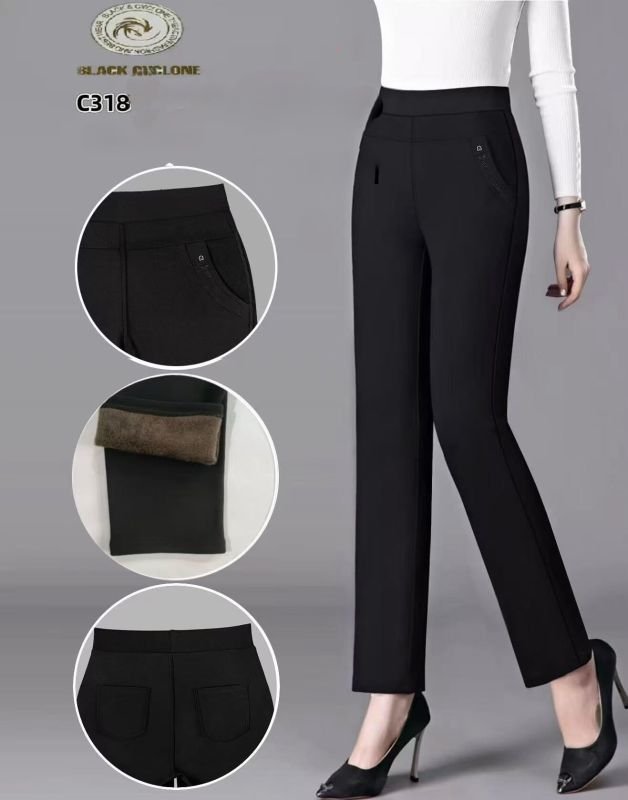 Лосини брючні "BLACK CYCLONE" В-318 на хутрі +спереду і ззаду кишені, р. 9XL-(54-56)