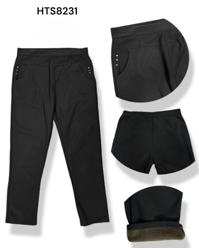 Лосини брючні "Ataлn" HTS-8231 на хутрі +спереду кишені, р. 7XL/8XL-(54-56) -(чорні)