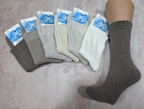 Шкарпетки Житомир "LIMERENCE" 4960-66 махрові жіночі, р. 36-40 -асорті -(Махра -високі -ніжно-кавовий мікс із 6 кольорів) -уп. 12 шт