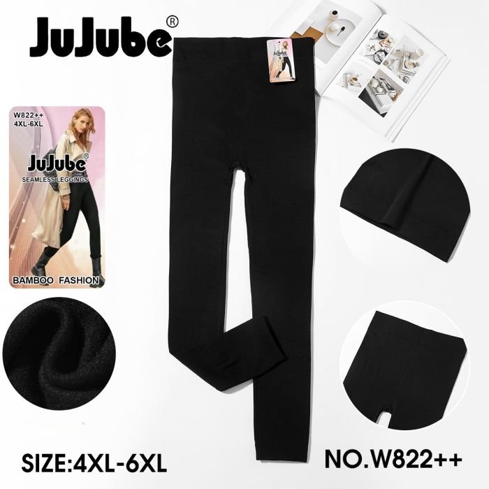 Лосини "JUJUBE" 822++ безшовні на байці, низ на манжеті р. 4хl/6xl-(50-54) -(чорні)