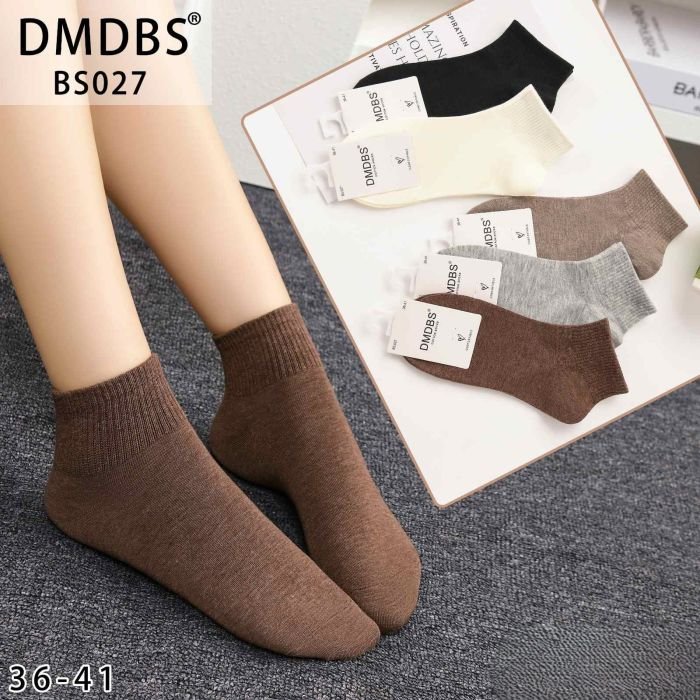 Шкарпетки "DMDBS" ВS-027 стрейч /cotton жіночі, р. 36-41 -асорті -(Укорочені /однотонні з гумкою в рубчик) - уп. 10 шт