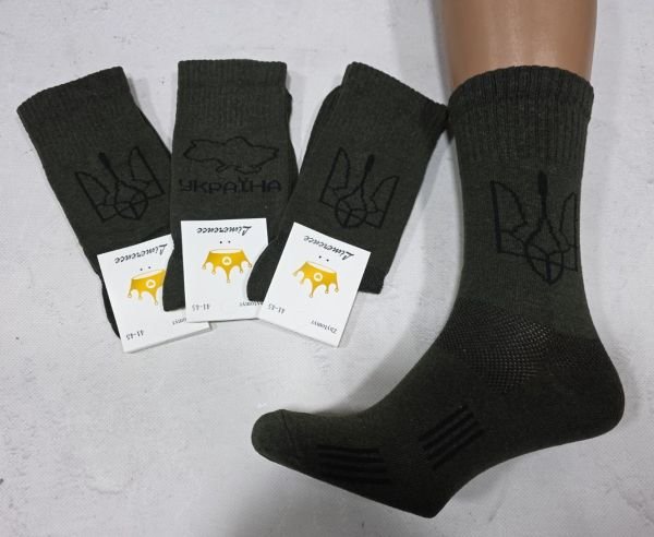 Шкарпетки Житомир "Limerence" 163 стрейч чоловічі, р. 41-45 -(Хакі -Високі +"Три моделі" в упаковці -стрейч) -уп. 12 шт.