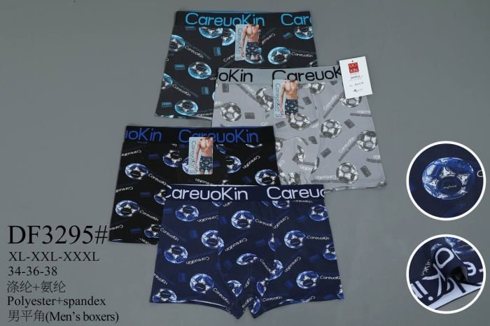 Боксери "CareuoKin" DF-3295 palyester /spandex, р. XL, 2XL, 3XL - уп. 12 шт -мікс