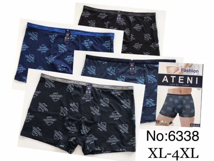 Боксери "ATENI" 6338 cotton+bamboo р. Хl, 2XL, 3XL, 4XL ростовка 8 шт