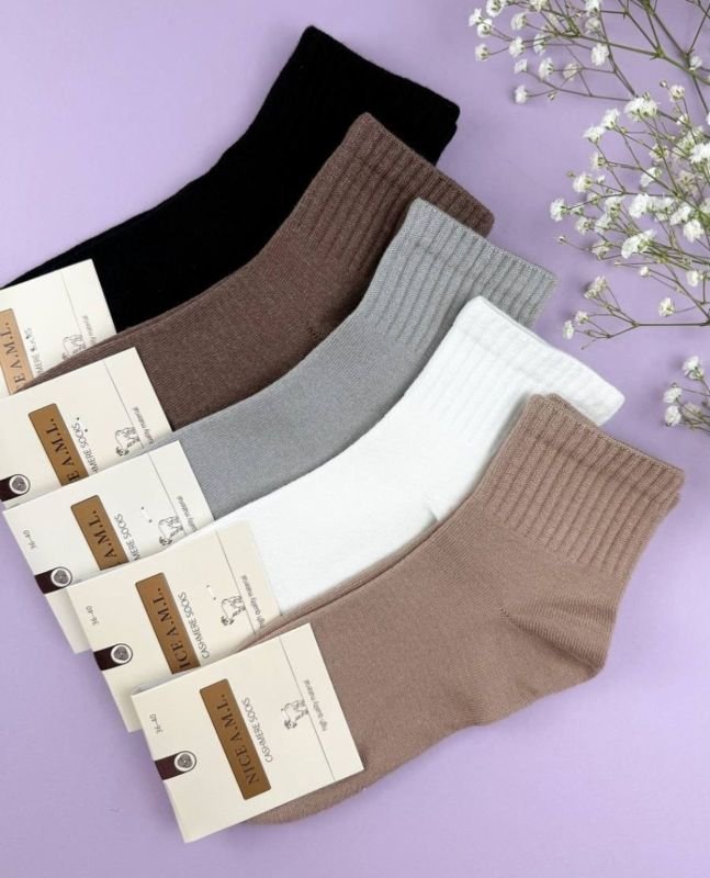 Шкарпетки "NICE A.M.L." 815-1 кашемірові жіночі, р. 36-40 -асорті -(Кашемір /середні однотонні +широка гумка в рубчик) -уп. 10 шт