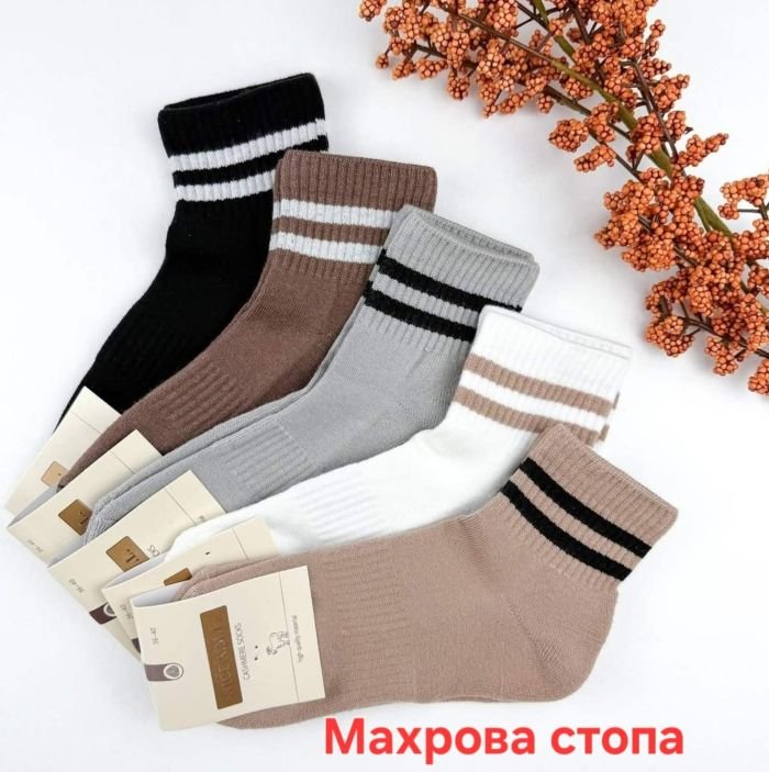 Шкарпетки "NICE A.M.L." 836 кашемірові напівмахрові/ махровий слід жіночі, р. 36-40 -асорті -(Кашемір середні +махрова підошва /стопа -однотонні +на широкій гумці в рубчик дві смужки) -уп. 10 шт