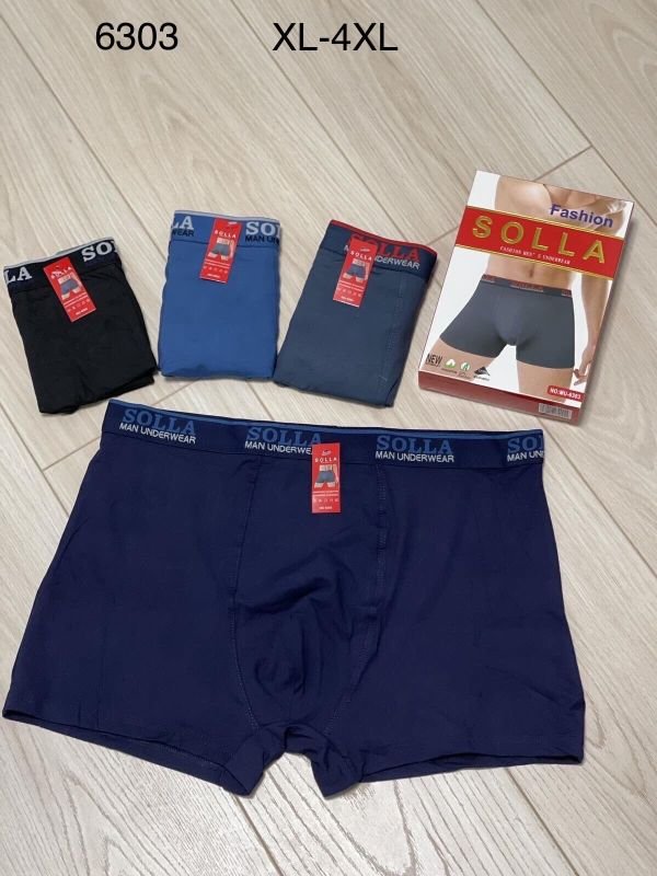 Боксери "SOLLA" MU-6303 cotton+bamboo р. Хl, 2XL, 3XL, 4XL -ростовка 8 шт