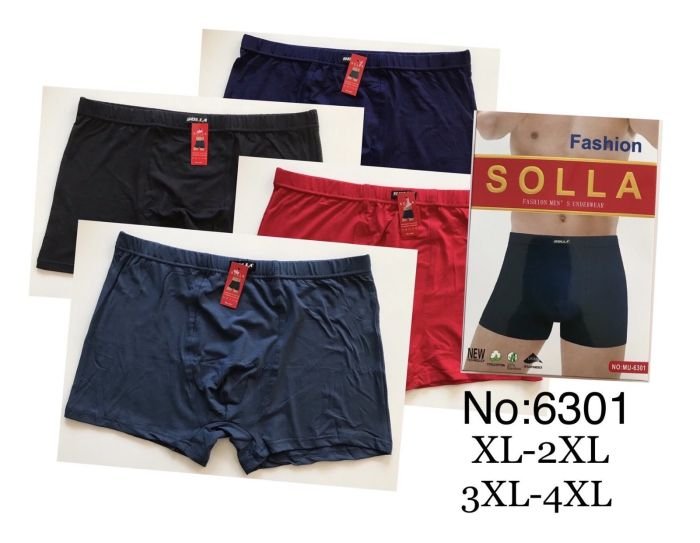Боксери "SOLLA" MU-6301 cotton+bamboo р. Хl, 2XL, 3XL, 4XL -ростовка 8 шт