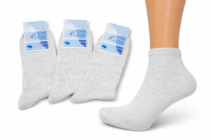 Шкарпетки Житомир "Master" 110-3 економ -стрейч жіночі, р. 23-25 -(економ-короткі -Сірі -випадковий відтінок в упаковці без вибору)