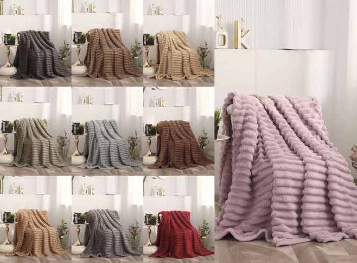 Плед /покривало "Шарпей /смужки" 8800-60 Євро мікрофібра-велюр (ширина смужки 4 см) р. Євро +/- 200*230 -(Без вибору забарвлення!!!)