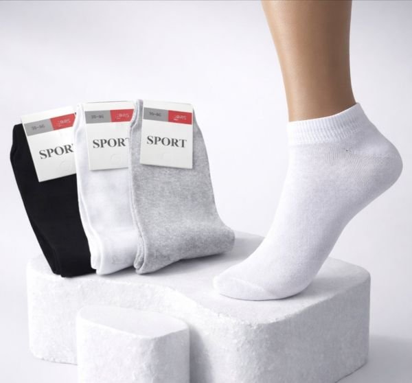 Шкарпетки Житомир "КОІ-Жіноча колекція" 119-15 стрейч жіночі, р. 36-40 -асорті -(Короткі /однотонні -сірі, білі, чорні -жін.) -уп. 12 шт