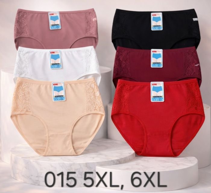 Жіночі труси "Sola Cotton" 015 cotton, р. 5ХL, 6xl -(52-54, 54-56) -асорті -(Однотонні +з боків мереживні вставки) -уп. 12 шт