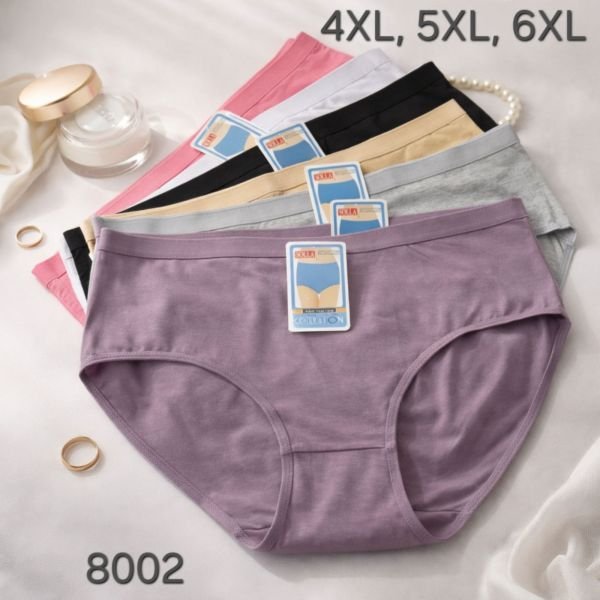 Жіночі труси "Sola Cotton" 8002 cotton, р. 4ХL, 5ХL, 6ХL -(52-54, 54-56, 56-58) -асорті -(Однотонні) -уп. 12 шт 