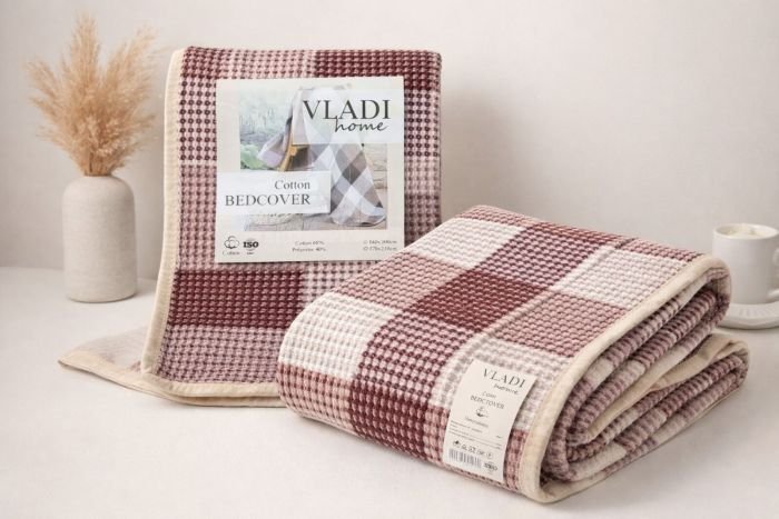 Плед 3в1 "BEDCOVER" 140-14 cotton +polyester р. +/-140*200 -("Жатка" з окантовкою -№14)