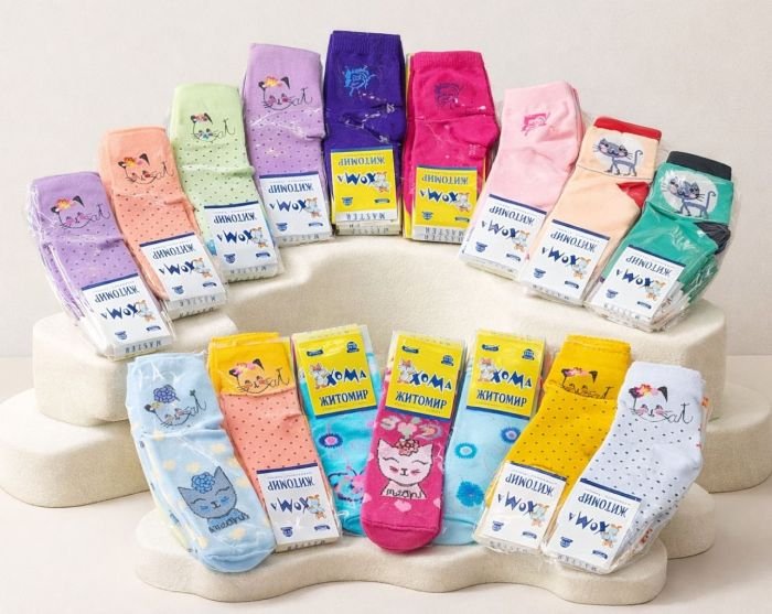 Шкарпетки "Хома /демі" 814-3 дитячі стрейч-бавовна на розмір за довжиною стопи: 14-16 -(ДІВЧИНКА -стрейч -випадкове асорті без вибору) -уп. 12 шт