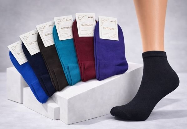 Шкарпетки Житомир "Master" 180-4 бавовна-стрейч жіночі ("еліт"-укорочені /темні) р. 23-25 -випадкове асорті -уп. 12 шт