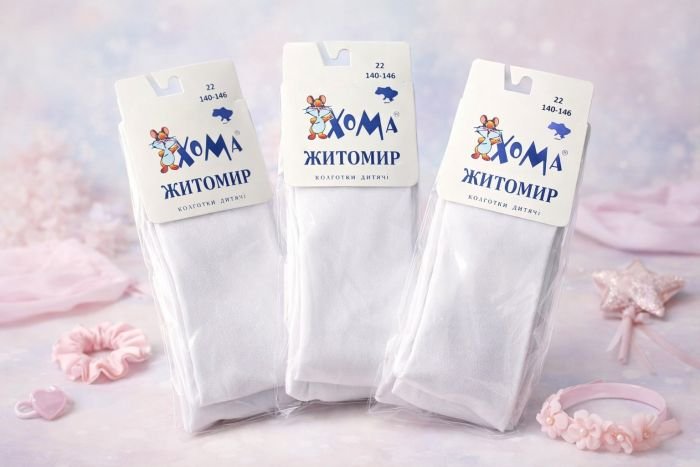Колготки дитячі "Хома /Демі" Т-280-22 демісезонні, р. 22-(140-146) -(білі /колготки)