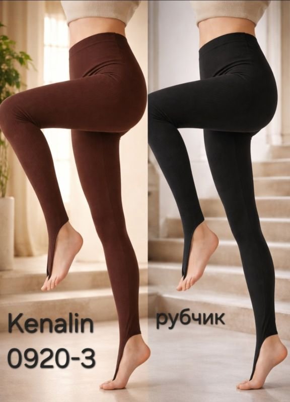 Лосини "Kenalin" 0920-3 безшовні у рубчик +зі штрипкою через палець, р. L/4XL-(42-48)