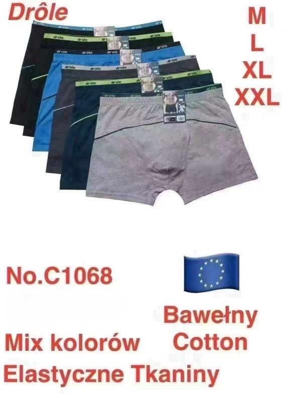 Боксери "Drole" C-1068 бавовна, р. M, L, XL, 2XL- уп. 12 шт