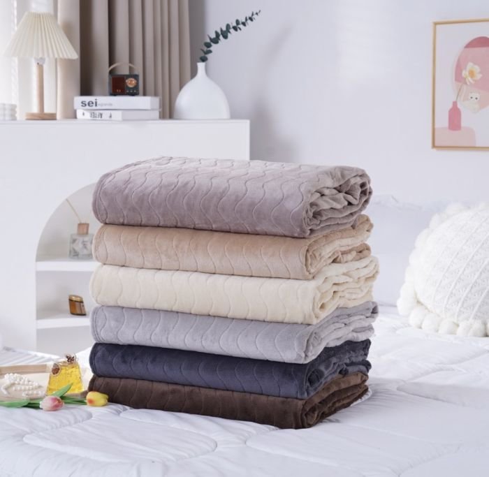 Плед /покривало "Хвиля" 7016-18-72 2 м мікрофібра-велюр, р. подвійний +/- 180*200 -(Без вибору забарвлення!!!)