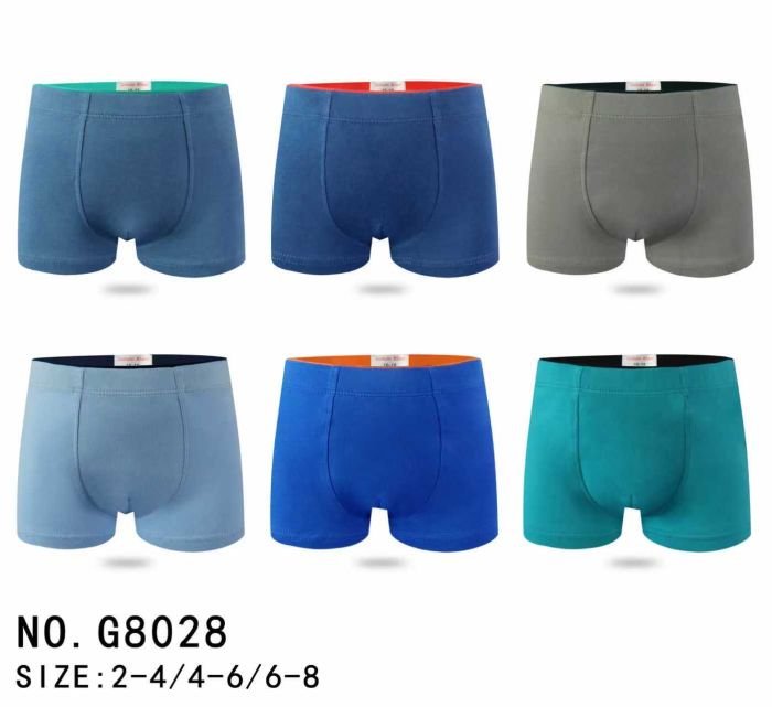 Боксери дитячі "Galvien kleain" G-8028 cotton, р. 2-4, 4-6, 6-8 -асорті -уп. 12 шт