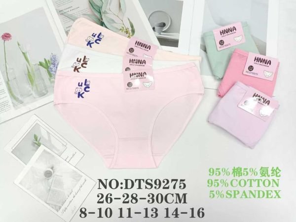 Труси дитячі "HNNA" DTS-9275 дівчинка cotton, р. 8-10, 11-13, 14-16 років -асорті -уп. мікс 12 шт