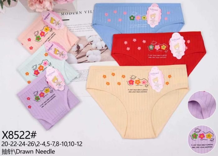Труси дитячі "KOKOWEI" Х-8522 дівчинка cotton, р. 2-4, 5-7, 8-10, 10-12 років -асорті -уп. 12 шт