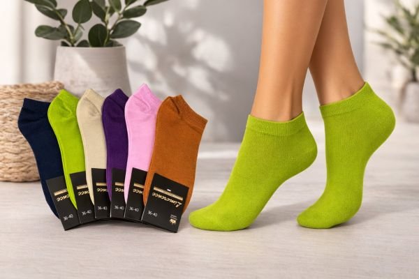 Шкарпетки Житомир "Limerence LUX" 566-6 cotton-стрейч жіночі (узбецька бавовна /короткі), р. 36-40 -("короткі -LUX-бавовна -кольорове -темне асорті -жін.) -уп. 12 шт 