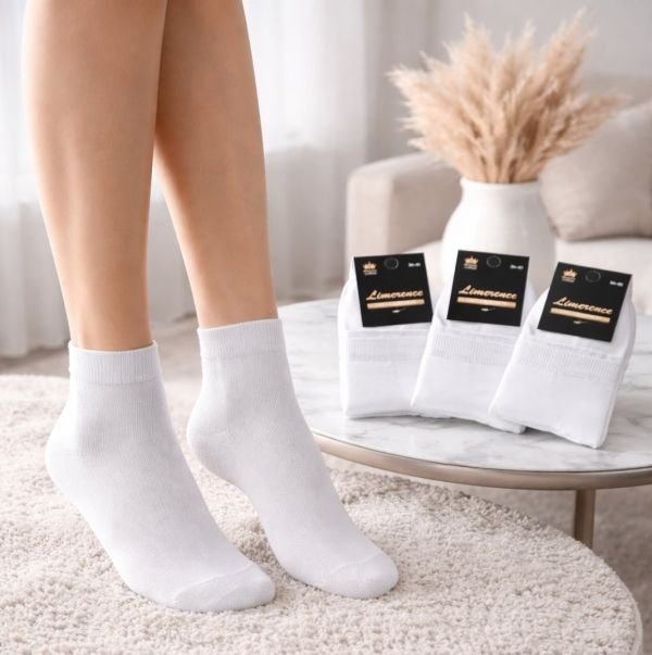 Шкарпетки Житомир "Limerence LUX" 682-01 cotton-стрейч жіночі (узбецька бавовна /середні), р. 36-40 -(Білі -"середні -LUX-бавовна -жін.) -уп. 12 шт