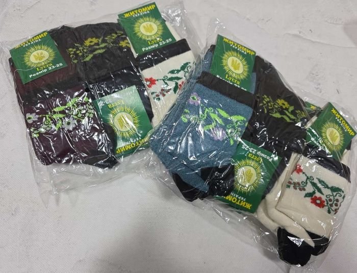 Шкарпетки "Житомир Преміум" 112-8 стрейч жіночі, р. 23-25 -випадкове асорті -(Однотонні +під гумкою квітковий орнамент) -уп. 12 шт