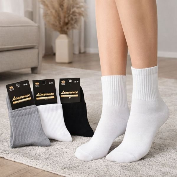 Шкарпетки Житомир "LIMERENCE LUX" 680-80 cotton /стрейч жіночі (Узбецька бавовна), р. 36-40 -асорті -(Теніс -середні LUX /однотонні з гумкою в рубчик -сірі /білі /чорні -жін.)
