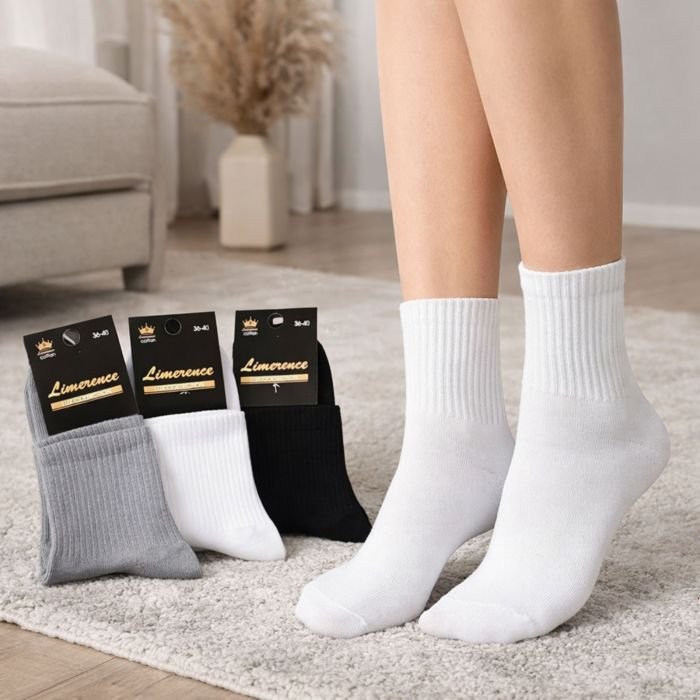 Шкарпетки Житомир "LIMERENCE LUX" 680-80 cotton /стрейч жіночі (Узбецька бавовна), р. 36-40 -асорті -(Теніс -середні LUX /однотонні з гумкою в рубчик -сірі /білі /чорні -жін.)