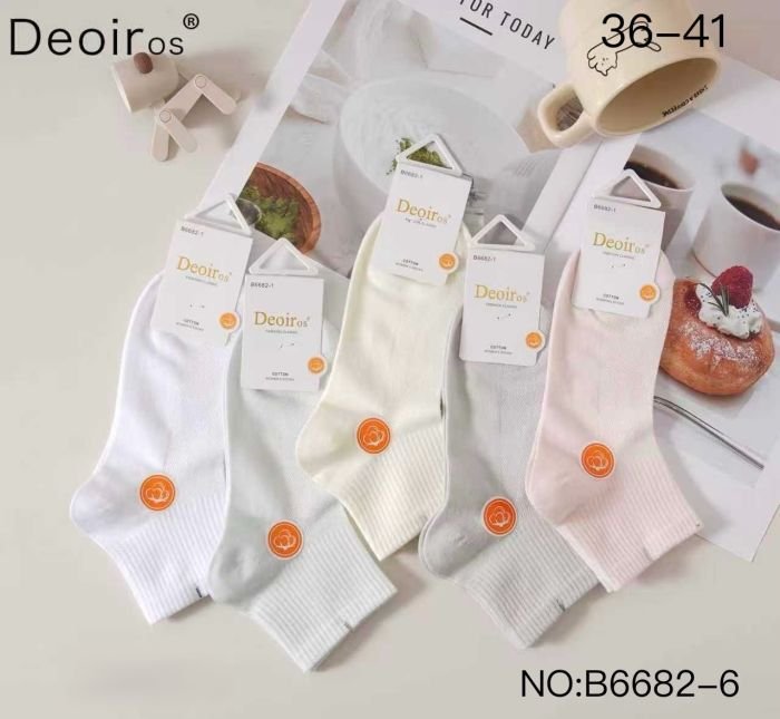 Шкарпетки "Deoiros" В-6682-6 сітка жіночі, р. 36-41 -асорті -(Сіточка /укорочені -однотонні +середня гумка в рубчик) -уп. 10 шт