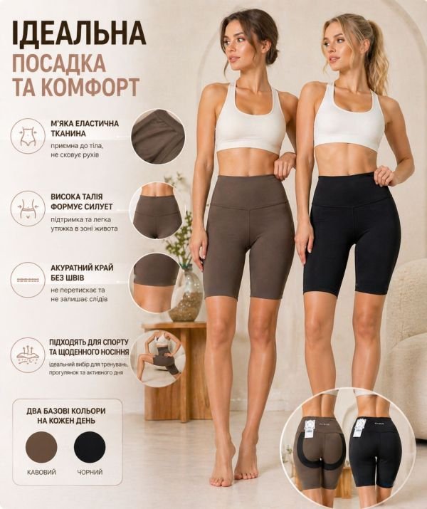 Треки /велосипедки "ALIA" К-952 гладкі +позаду з тейпами +з широким поясом утяжкою, з безшовним низом, р. M-(42-44), L-(44-46), XL-(46-48), 2XL-(48-50), 3XL-(50-52) -уп. 1 шт