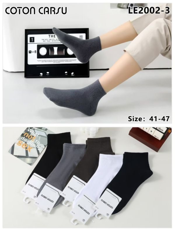 Шкарпетки "Cotton Carsu" LЕ-2002-3 стрейч /cotton чоловічі, р. 41-47 -асорті -(Укорочені /однотонні +гумка в рубчик) -уп. 10 шт
