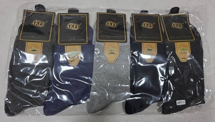Шкарпетки "AKFU" LA-8811-3 стрейч /cotton чоловічі, р. 41-47 -(асорті /однотонні -класика) -уп. 10 шт