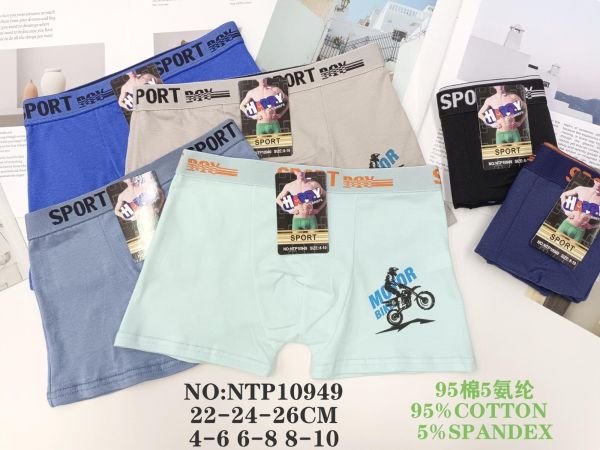 Боксери дитячі "Happy Sport" 10949 cotton, р. 4-6, 6-8, 8-10 років -асорті -уп. 12 шт
