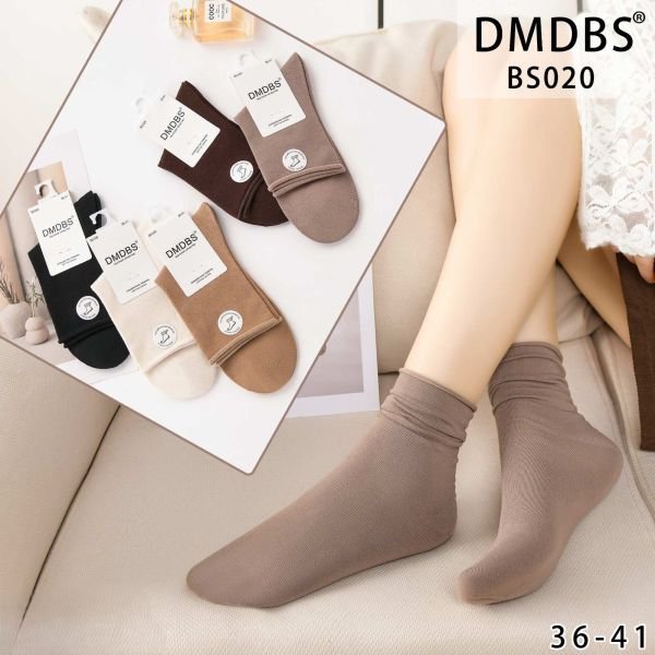 Шкарпетки "DMDBS" BS-020 стрейч /cotton "з ослабленою гумкою +" жіночі, р. 36-41 -асорті -(Високі -однотонні з кавовим міксом +із закрученим верхом) - уп. 10 шт