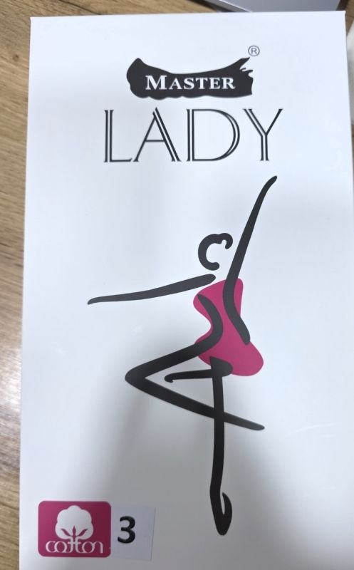 Колготки "Master-LADY ГЛАДЬ" 153 жіночі бавовняні з формою п'яти, р. 2, 3, 4, 5 -(чорні -гладь)